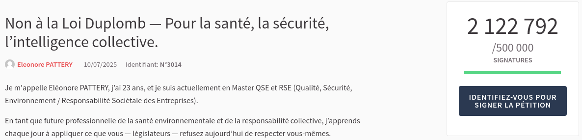 Pétition Assemblée Nationale